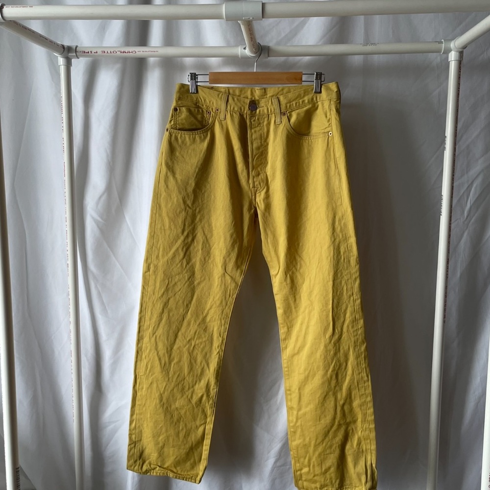 Levi’s 501 Button Fly Yellow Denim Pants